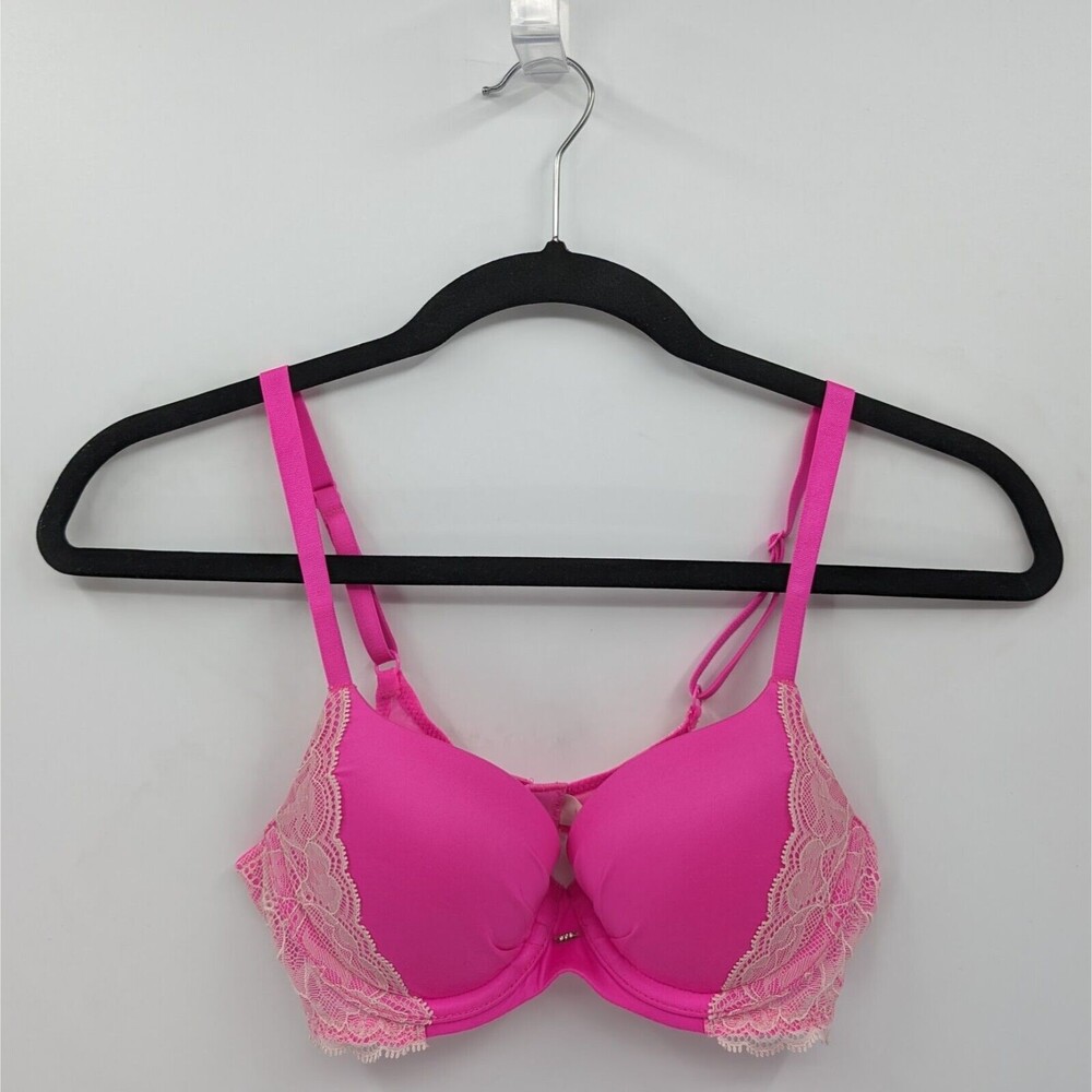 Victoria's Secret Bra Women's 32A Pink Cream Lace Lined Demi Body by Victoria